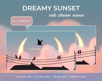 Dreamy Sunset Animated Scenes | Seamless Loop Animation | Cute Aesthetic | Starting | Be Right Back | Ending | Offline