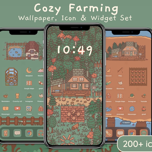 Cozy Farming App Icons, Wallpapers & Widgets: Stardew Valley Theme (Digital Download)