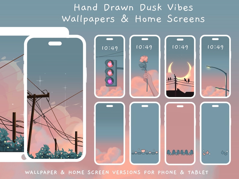 Dreamy Dusk Lofi Aesthetic iOS App Icons, Cute Pastel Wallpapers and Widgets for iPhone & Android zdjęcie 3