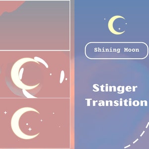 Cute Moon Stinger Transition | OBS Scene Transition | Dreamy Pastel Pink | Twitch Youtube Streamer Vtuber