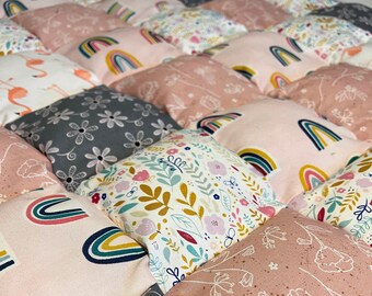 Handmade baby mat, crib blanket, tummy time mat, baby shower gift, baby girl gift