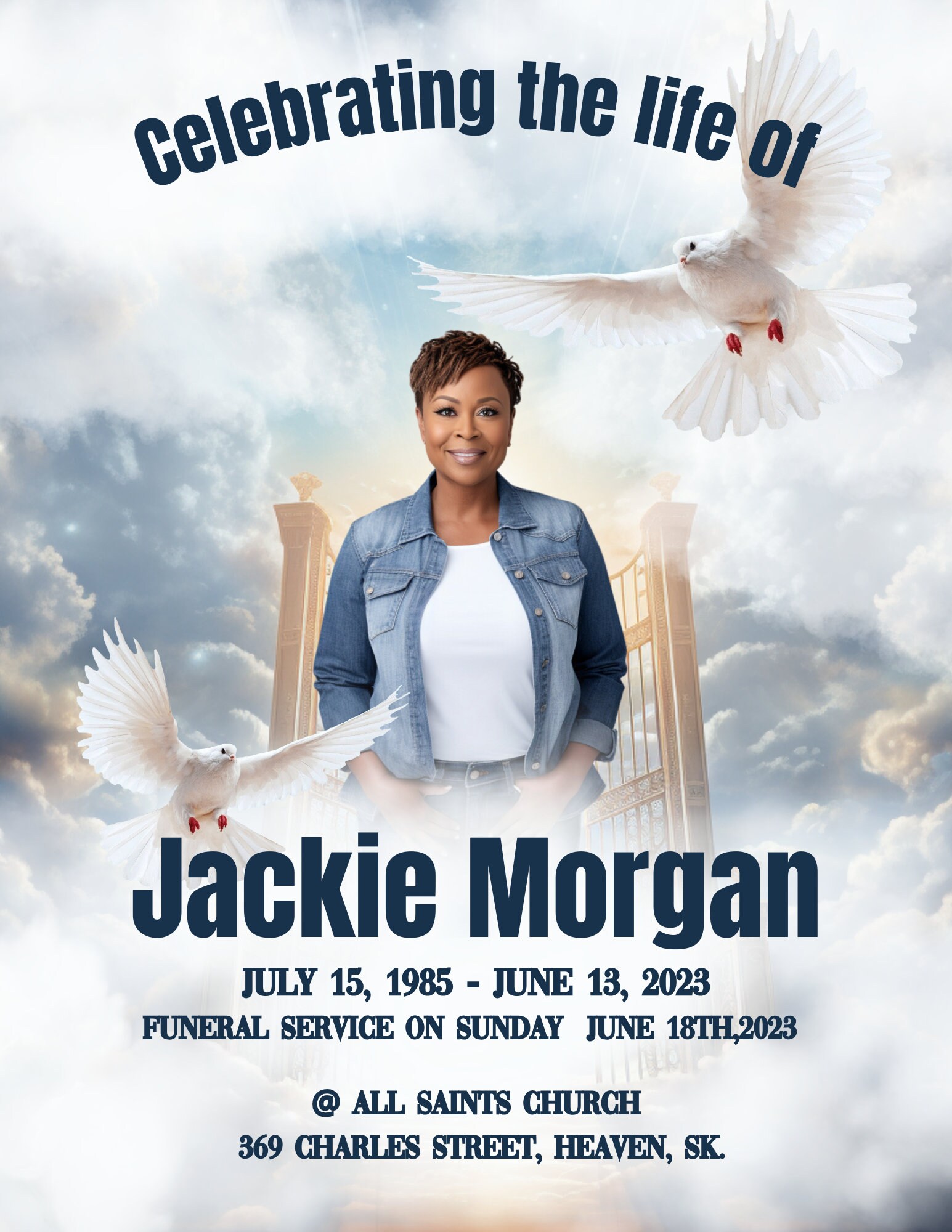 Memorial Service Template BUNDLE Death Announcement Flyer Template
