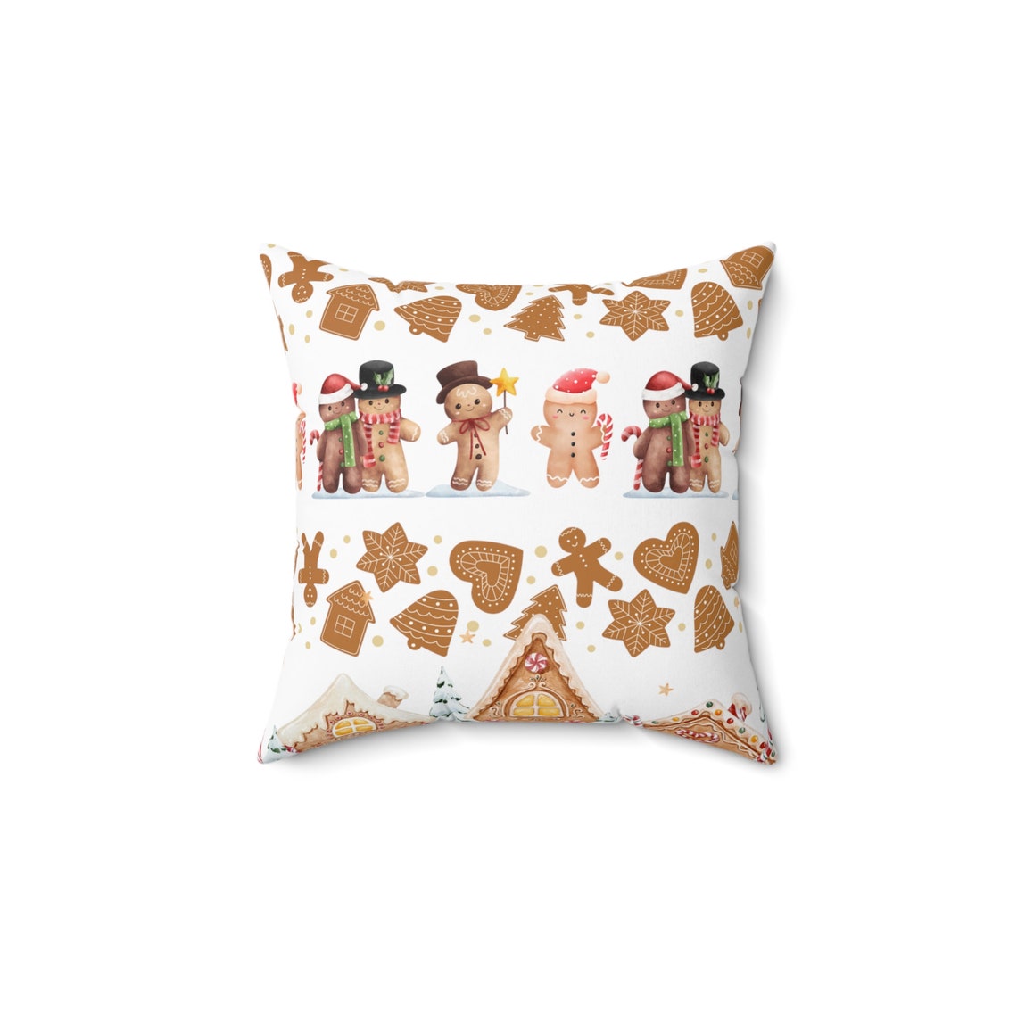 Gingerbread Man Christmas Square Pillow image 1