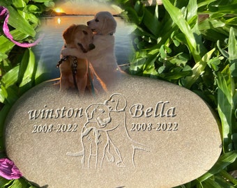 Custom Portrait Pet Memorial Stone | Cherish Memories with a Personalized Tribute for Your Beloved Companion