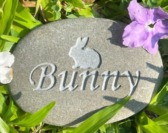 Rabbit Memorial Stone - Personalized Keepsake to Forever Remember Your Beloved Bunny