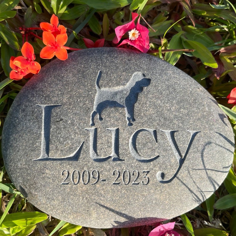 Pet Memorial Stones Custom Engraved Pet Memorial Stones Cherish Your Beloved Pet's Memory image 1