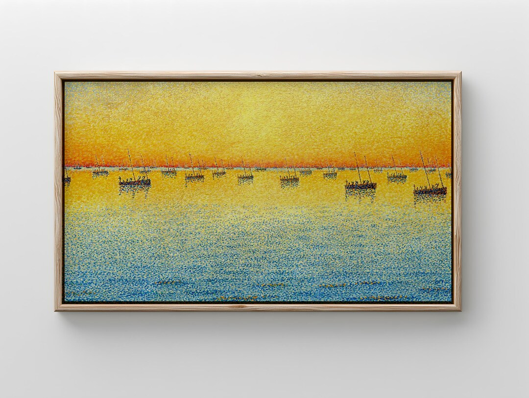 Signac Sunset Paul Signac Setting Sun - 1891 | Pointillism Seascape Art | Vibrant ...