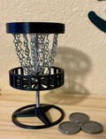 Desktop mini Disc Golf Basket w/ 3 putters V2 (New Version - 2 layers of chains)