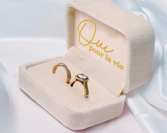 Personalized Flannel Ring Box Custom Jewelry Box Gift Boxs Bridal Engagement Ring Box Wedding Jewelry Box Proposal proposal