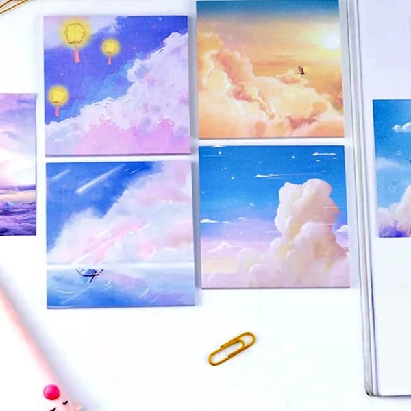 Schöner Sonnenuntergang/Himmel/Natur/Sterne Memo Pad SET - Sky Nature Sunlight View Star Sticky Notes Scrapbooking Diy Kawaii Aufkleber