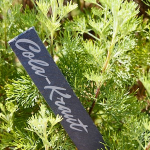 Individually engraved plant signs made of slate, suitable for outdoor use in your garden, pots, balcony, herbs, vegetables, gift idea