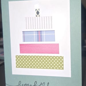 Happy Birthday Cake handmade card [516b]
