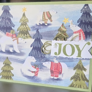 Polar Bear Joy handmade Christmas card [1027]