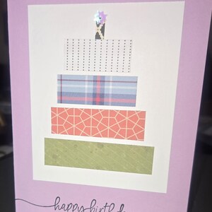 Happy Birthday Cake handmade card [516a]