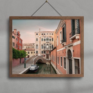 Venice Canal Sunset Print | Italian Travel Photography | Italy Wall Art