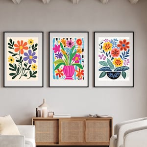 Retro Floral Minimalist Poster Bundle Wall Print, Wall Art , Digital Download Printable Wall Print, Retro Wall Decor, Printable Wall Art