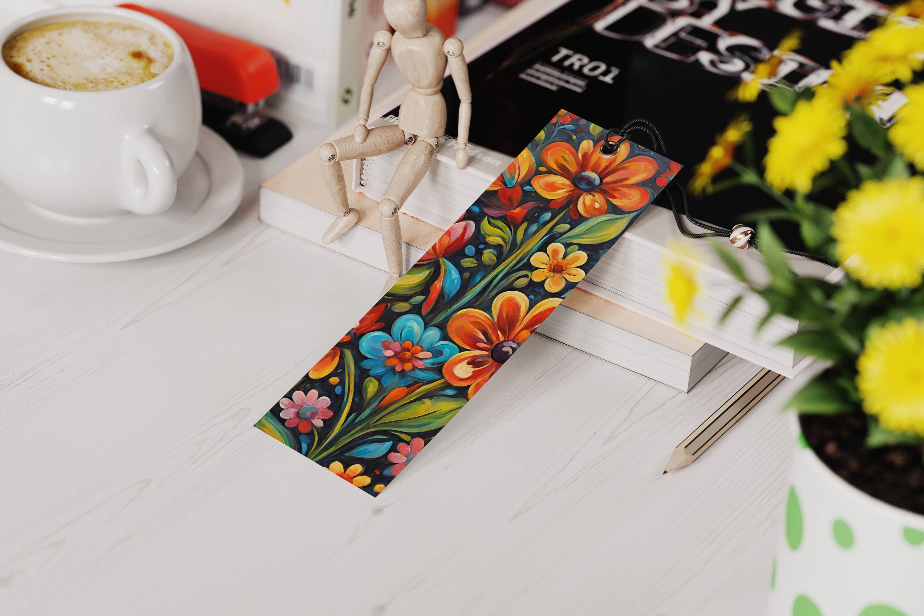 Bold Floral Themed Printable Bookmarks for Book Lovers, Flower Art ...
