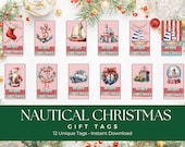 Nautical Christmas Gift Tags Printable – Set of 12 | Coastal Holiday Tags, Sea Adventure Xmas Labels, Icy Ocean Winter Decor Template