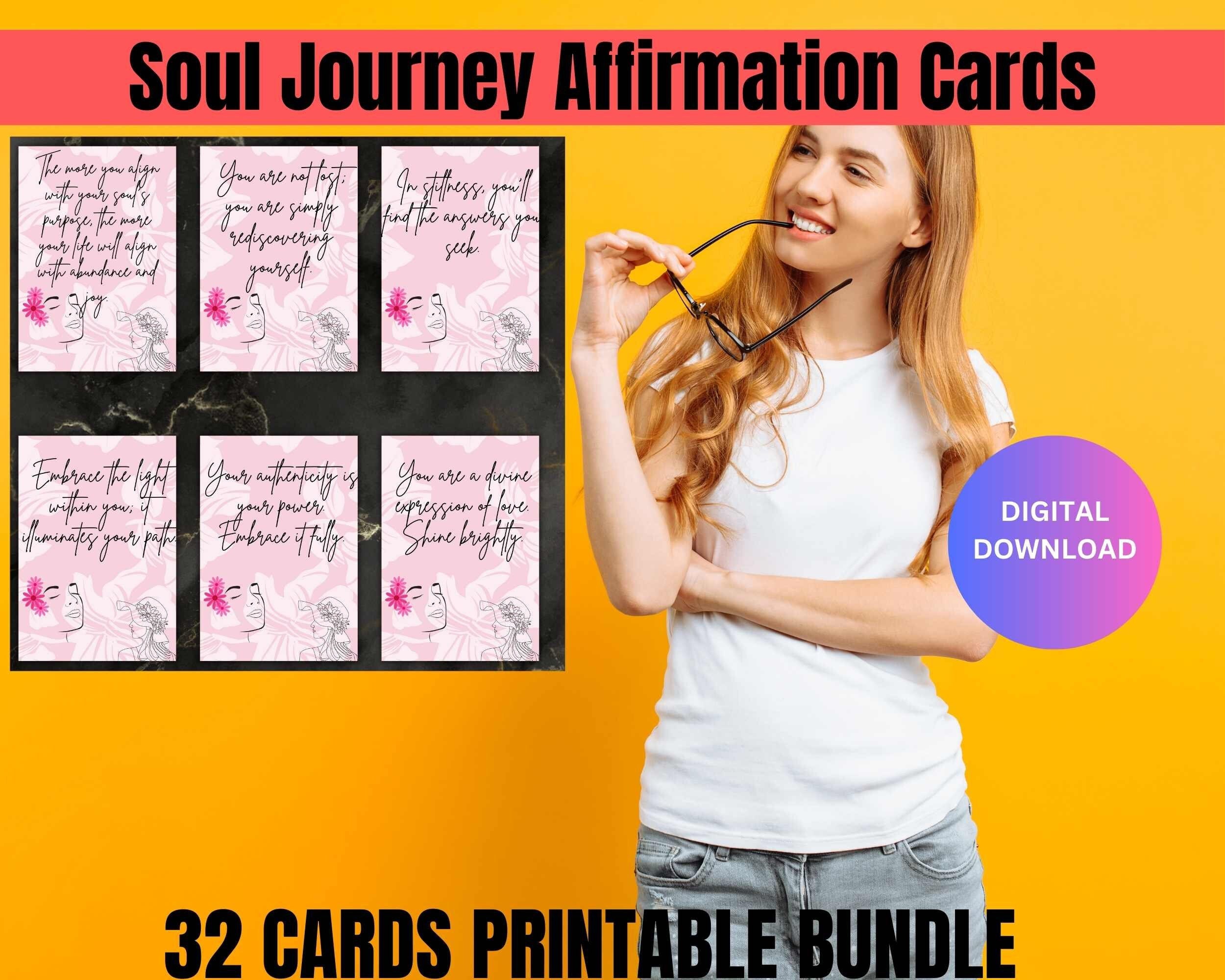 Soul Discovery Journey 32 Affirmation Cards Printable Bundle for Women ...