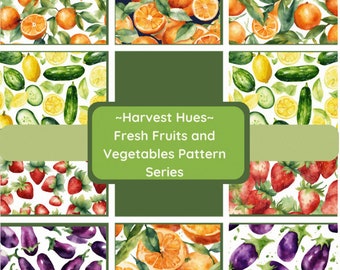 Oogsttinten: serie verse groenten en fruit