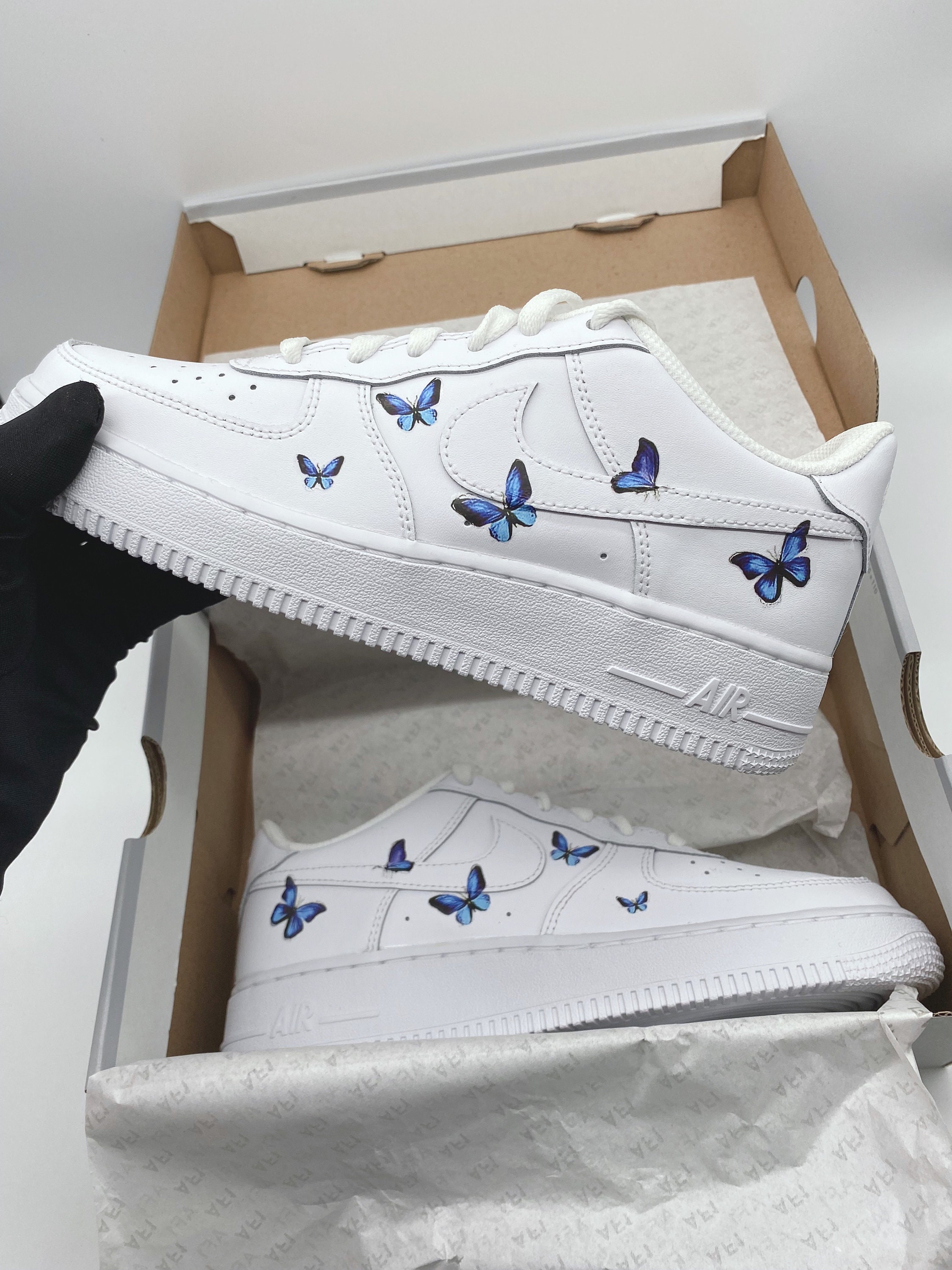 Custom Air Force 1 butterfly Butterfly AF1 Blue Etsy