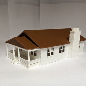 N Scale House with Porch - Customize your colors - 3D Printed - Model Trains