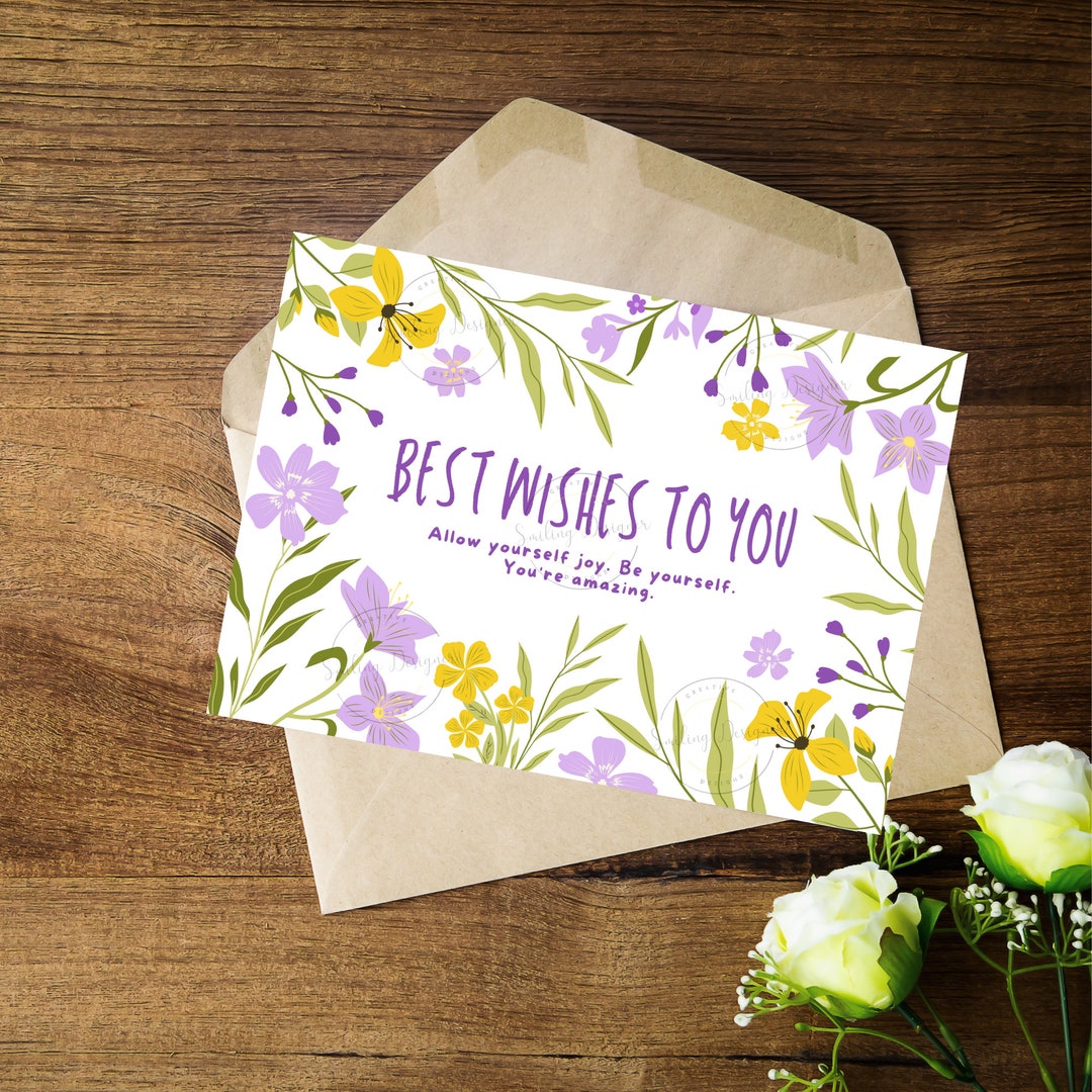 Best Wishes Printable Card Digital Download Pdf Wedding - Etsy