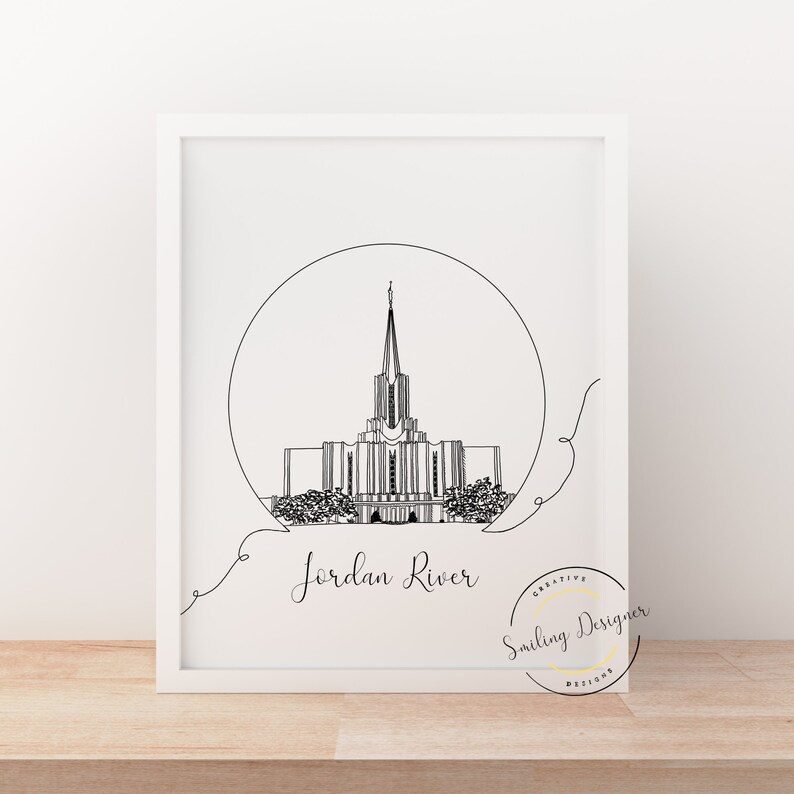 Jordan River Temple Drawing Digital Download Pdf LDS Latter Etsy