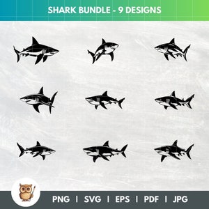 Shark SVG Icon Bundle, Vector, Pdf, Png, Jpg, SVG for Cricut