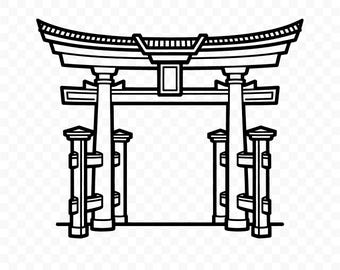 Torii Gate SVG: Torii Gate Cut File, Torii Gate PNG, Torii Gate Silhouette, Torii Gate Cricut, Torii Gate Clipart, Japanese Gate Design