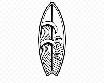 Surfboard SVG: Surfboard Cut File, Surfboard PNG, Surfboard Silhouette, Surfboard Cricut, Surfboard Clipart