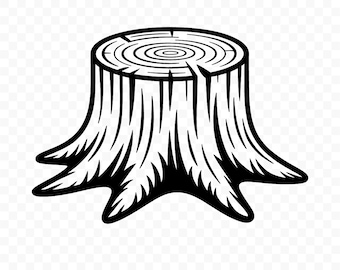 Tree Stump SVG: Tree Stump Cut File, Tree Stump PNG, Tree Stump for Cricut, Silhouette, Printable Clipart, Nature Vector Art