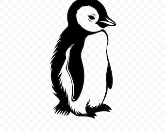 Baby Penguin SVG: Cut File for Cricut, Silhouette, Digital Download, Printable Clipart, Commercial Use, Clip Art, Laser Stencil