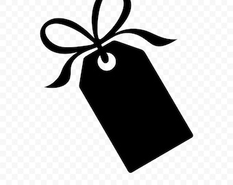 Silueta de etiqueta de regalo SVG: Archivo de corte de etiqueta de regalo, Etiqueta de regalo PNG, Etiqueta de regalo Cricut, Silueta de etiqueta de regalo, Etiqueta de regalo imprimible, Descarga digital
