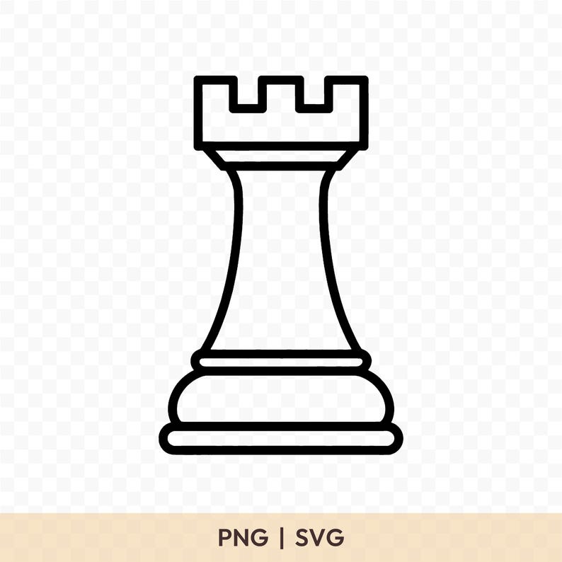 Chess Rook Cut Chess Rook Piece SVG: Chess Castle Cut File for Cricut, Chess Rook PNG ...