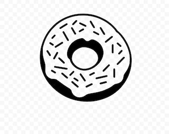 Donut SVG: Donut gesneden bestand, donut png, donut silhouet, donut Cricut, donut clipart, donut vector, donut afdrukbaar