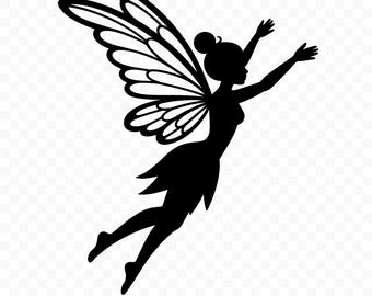 Fairy Silhouette SVG: Fairy Cut File, Fairy PNG, Fairy Silhouette, Fairy Cricut, Fairy Clipart, Fairy Vector, Fairy Printable