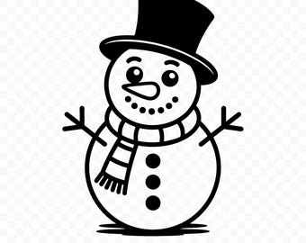 Süsser Schneemann SVG: Schneemann Cut Datei für Cricut, Süsser Schneemann PNG, Süsser Schneemann Winter Urlaub Art Clipart