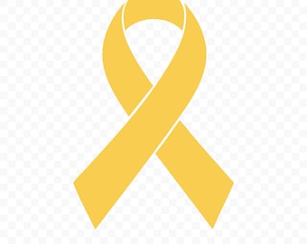 Childhood Cancer Awareness Ribbon SVG: Childhood Cancer Cut File, Awareness Ribbon Silhouette, Printable Clipart, Awareness Campaign Art