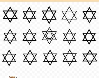 Star Of David SVG Bundle, Star Of David Clipart, 15 Star Of David Cut Files for Cricut, PNG and SVG, Vector Image Cut Files, Printable