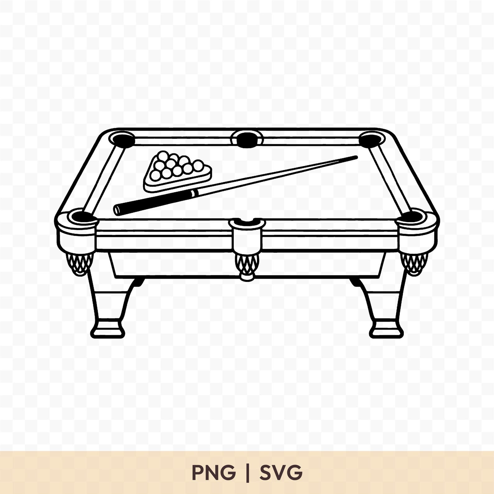 Pool Table SVG: Pool Cut File for Cricut, Pool Table Clipart, Digital ...