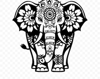Mandala éléphant SVG : fichier de coupe mandala éléphant, mandala éléphant PNG, mandala éléphant, éléphant Cricut, clipart mandala
