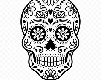 Sugar Skull Calavera SVG: Sugar Skull Cut File, Sugar Skull PNG, Sugar Skull Silhouette, Sugar Skull Cricut, Skull Clipart