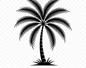 Palmera SVG: Archivo de corte de palmera, Palmera PNG, Silueta de palmera, Palmera Cricut, Clipart de palmera, SVG tropical