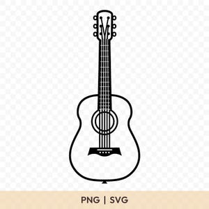 Acoustic Guitar SVG: Acoustic Guitar Cut File, Acoustic Guitar PNG, Guitar Outline, Acoustic Guitar Cricut, Guitar Clipart, Guitar Vector