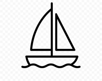 Segelbåt SVG: Segelbåtsklippfil, Segelbåt PNG, Segelbåtsilhuett, Segelbåt Cricut, Segelbåt Clipart, Segelbåtvektor, Segelbåtutskrivbar