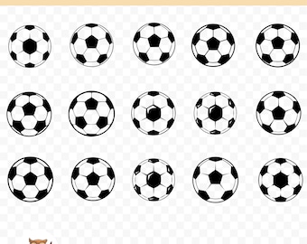 Fußball SVG-Bundle, Fußball Clipart, 15 Fußball-Schnittdateien für Cricut, PNG und SVG, Vektor-Bild-Schnittdateien, bedruckbar