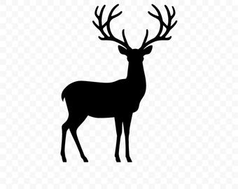 Deer Silhouette SVG: Deer Cut File, Deer PNG, Deer Silhouette, Deer Cricut, Deer Clipart, Deer Vector, Deer Printable