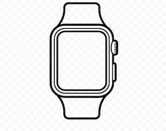 Smartwatch SVG: Smartwatch Cut File for Cricut, Watch SVG, Smartwatch PNG, Printable Clipart, Tech Gadget Vector Art