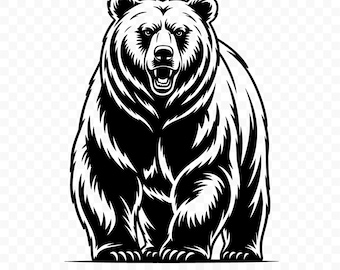 Grizzly Bear SVG: Grizzly Bear Cut File, Grizzly Bear PNG, Grizzly Bear Cricut, Grizzly Bear Clipart, Grizzly Bear Vector